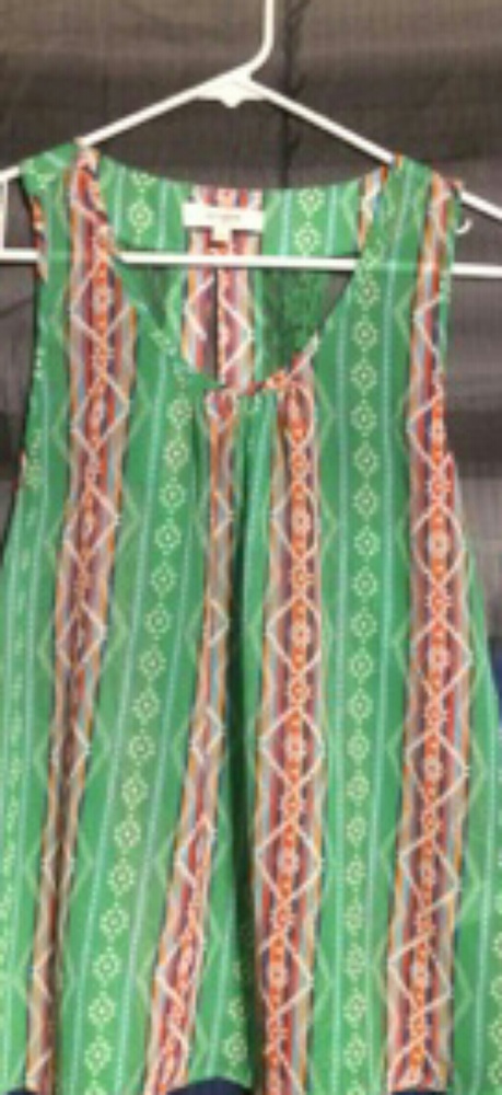 Flowing southwestern pattern tank with lace back